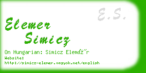 elemer simicz business card